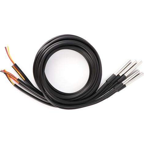 5 Stück Temperaturfühler-Sensor Edelstahl wasserdichtes Kabel Thermometer (1/5)