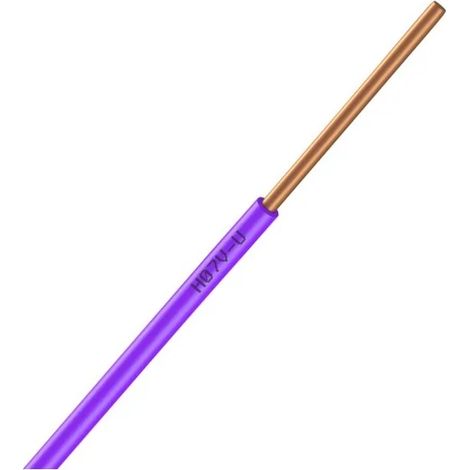 Fil 1x2,5mm² violet rigide H07-VU (couronne de 100m) pour alimentation electrique TRIVENETA 01225052 (1/2)