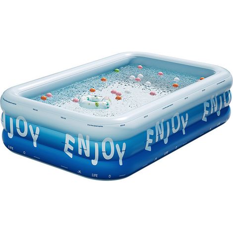 Aufblasbarer Pool, aufblasbarer Outdoor-Pool Stabiles Spielzubehör mit rechteckigen Rohren für Strand, Garten und Außenbereich, 150 cm