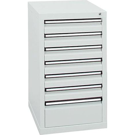 Schubladenschrank H900xB500xT500mm lichtgrau/lichtgrau 7 Schubladen STUMPF (1/5)