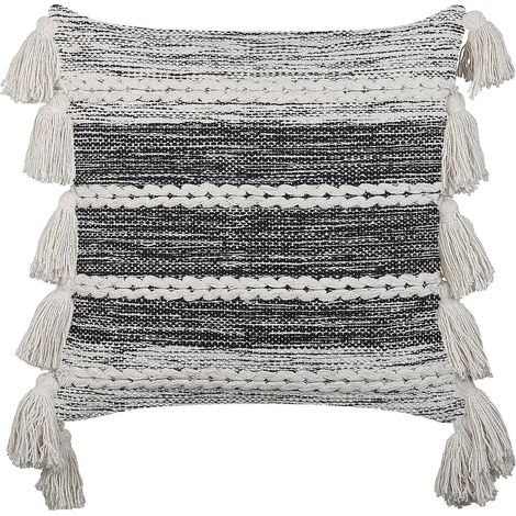 Throw Cushion ROCHEA Cotton 45 x 45 cm Black Striped