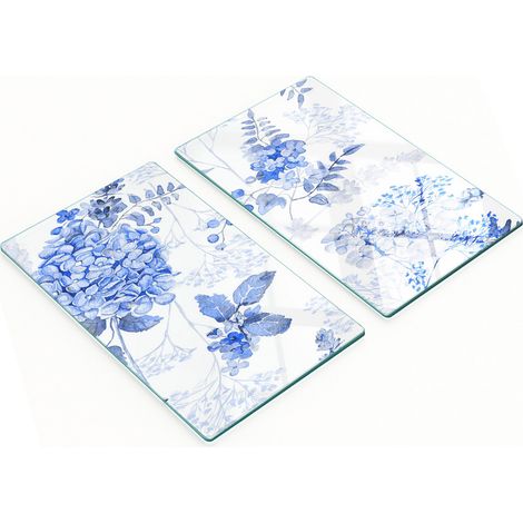 Multifunktionale, dekorative Glasplatten für die Küche mit Blumenmuster, 2 x 30 x 52 cm (1/5)