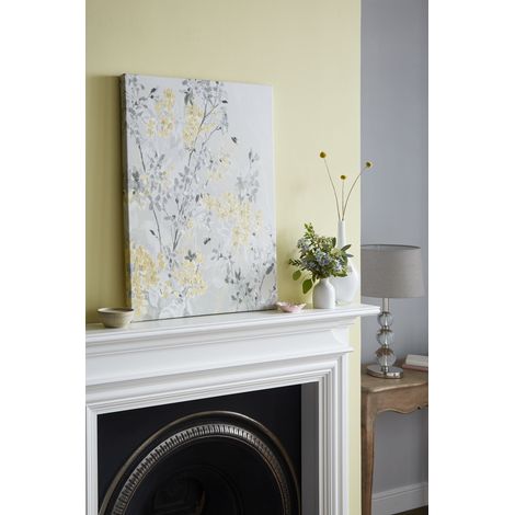 Toile Laura Ashley Spring blossoms embellie 80 x 60cm Gris, jaune (1/3)