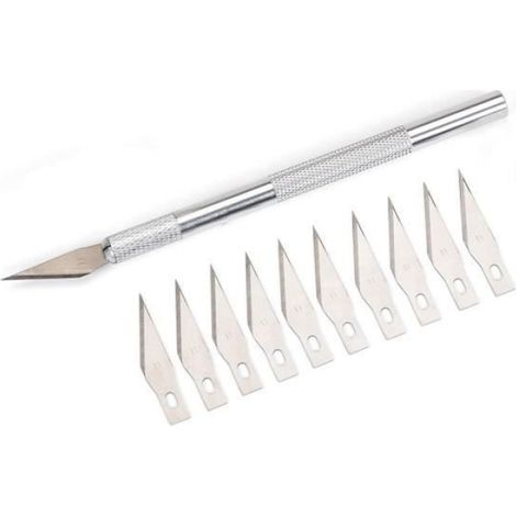 Couteau de Précision,Couteau à graver,Couteau,pour Loisirs Créatifs,1 pièce, y compris 20 lames de rechange,Hobby Couteau (1/3)