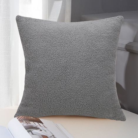 Housse De Coussin Décorative - Fausse Fourrure Bouclée - 45 x 45 cm - Fermeture Éclair Invisible - Pour Canapé, Lit, Chambre À Coucher, Salon (1/5)