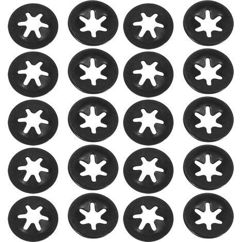 Rondelle de Blocage M3 x 9mm 65Mn Rondelle de Verrouillage Interne Dent Étoile Noir Oxyde Finition Pousser verrou Rondelle V Clips Attache 20pcs
