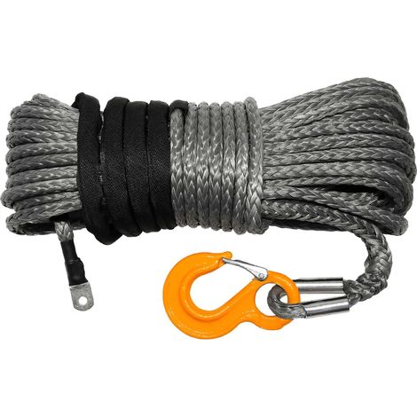 Hochwertiges synthetisches Windenseil 30 m x 12 mm, Schraubbefestigung. Wettbewerbshaken. (1/5)