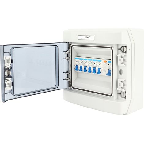 Disjoncteur différentiel miniature 6 modules 230/400V européen 63A 30mA RCD + 6 disjoncteurs (2x6A+3x16A+32A), coffret de distribution étanche style UE, SEG-EU. (1/5)