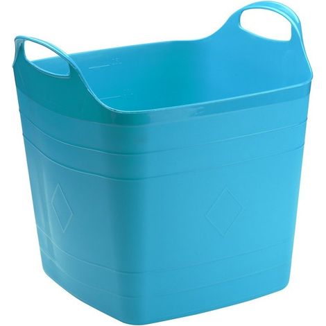 Facilitys – Seau de maçon 25L en polypropylène – Flexible et léger – Pour rangement jouets et linge – Multicolore