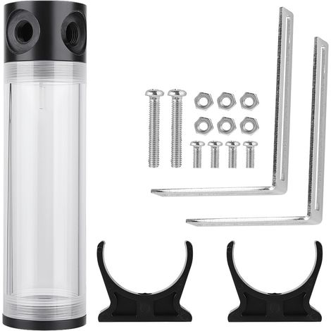 Réservoir cylindrique extra long de 50 mm de diamètre, filetage G1/4, pour refroidissement liquide d'ordinateur (190 mm). (1/5)