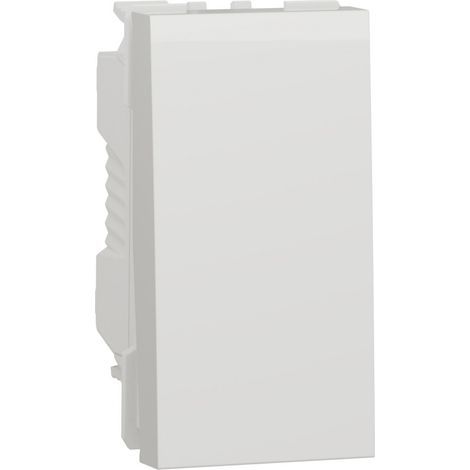 bouton poussoir - 1 module - no/nf - 10a - bornes auto - blanc - schneider unica nu313618 (1/2)