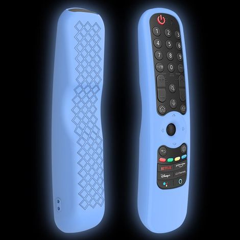 Funda protectora de silicona de cobertura total para mando a distancia de televisores LG AN-MR21GC / MR21N / 21GA (paquete de 2, color azul) (1/4)
