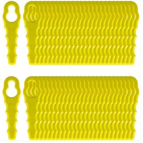 Ecleanfy - Lot de 100 Lames de Rechange compatible pour Ryobi Coupe Bordure, Têtes Double Lames Dentelées RAC155 RAC157 RAC158 (1/5)