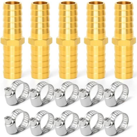 8 Pièces 6mm pouce en laiton tuyau Barb Set, 90 degrés L angle droit coude, forme de Y d'air Barb, Tee carburant/AIR/eau/huile/gaz/WOG 2 Voie mm (1/4)