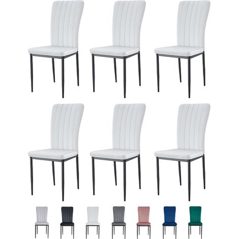 Velvet Padded Seat Dining Chairs with Metal Legs NEW ELLE BEIGE 6 (1/5)