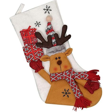 Chaussette de Noël suspendue, style classique, décoration de cheminée, 49 x 22 x 2 cm (1 pièce) (1/5)