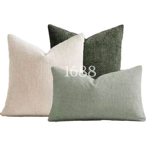 Chunky chenille cushion cover, cross-knit, simple solid color, soft sofa cushion cover -- 40x402 + 30x50 -- Green series