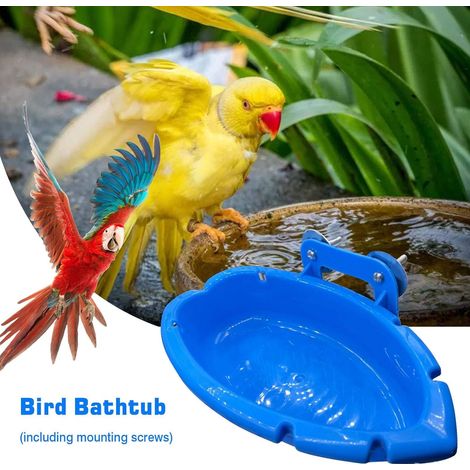 Vogelbad, Vogelkäfigzubehör, Papageienkäfigbecken, Hängebadewanne, Vogeltränken, Badeschale, Multifunktionale Bade-/Futterschale
