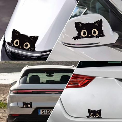 4 Pièces Autocollant Chat 3D pour Voiture, Autocollant pour Voiture, Chat Mignon, Autocollants Muraux (1/5)