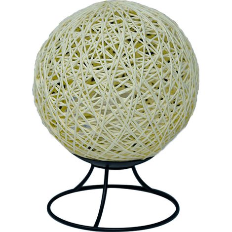 Ortviai Lampe de chevet LED 3 W en rotin tressé avec base métallique, réglage continu de la luminosité (1/5)