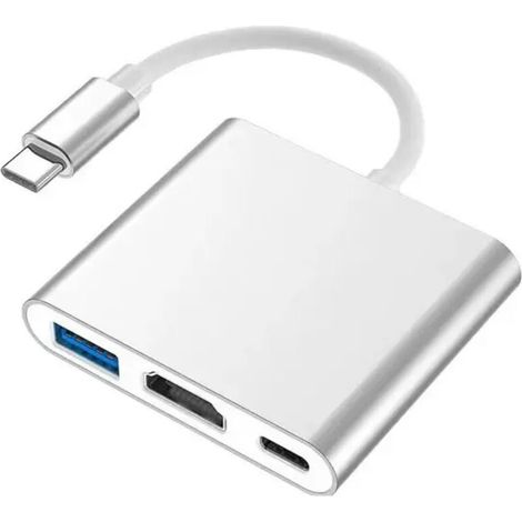 Lntyq Adaptateur Type C Hub vers HDTV 4K Convertisseur avec USB 3.0 et Port de Charge C USB Compatible avec MacBook Pro, Google Chromebook, HP, Samsung S8/S9+ (1/5)