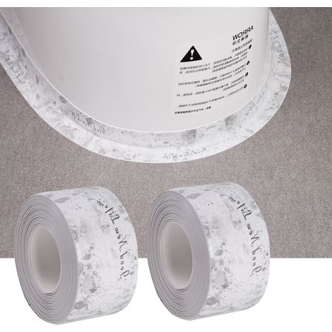 2 rouleaux de ruban adhésif anti-moisissure et imperméable pour cuisine, joint d'évier et cuisine, autocollant pour joint de WC, 3,8 cm x 5 m (1/4)