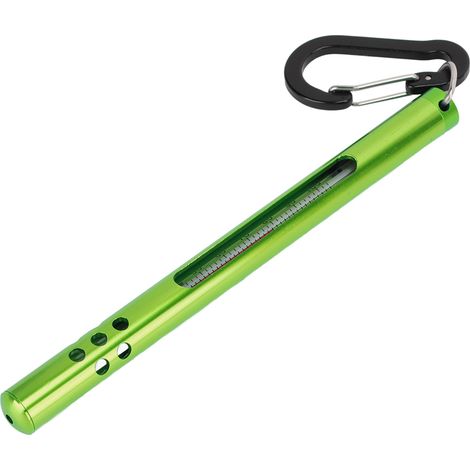Thermomètre pour la pêche à la mouche, outil de mesure de la température de l'eau en rivière avec mousqueton vert (1/5)