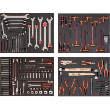 BAHCO - Module de 4 mousses pour maintenance automobile - 177 pcs