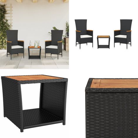 Ensemble à manger de jardin avec coussins 3 pcs Noir - Salon De Jardin - Meuble De Jardin - Set De Salon De Jardin - Table De Jardin - Chaises De Jardin - Home & Living (1/5)