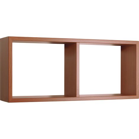 Mensola Rettangolare 2 Scomparti da Parete 70x30x15,5 cm in Fibra di Legno Morgana Ciliegio (1/5)