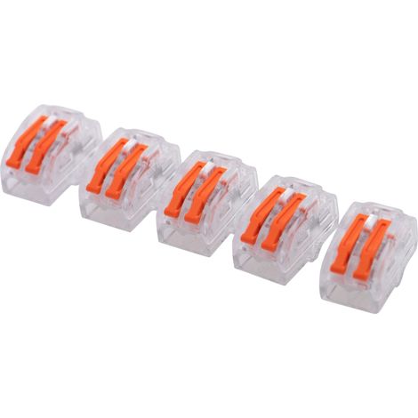 Borne de connexion à levier lot de 5 bornes 0,2-4mm2 32A 2 fils