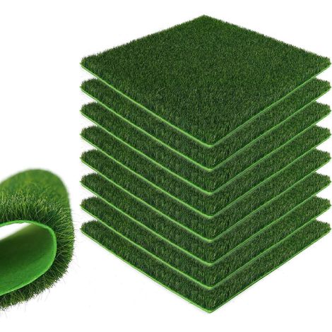 20 x 20 cm Tapis d'herbe miniature Tapis de gazon artificiel pour la conception de modèles de paysages miniatures (8 pièces 8 mm) (1/5)