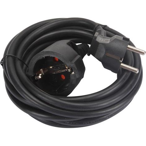 Perel Cable de extensión, H05VV-F 3G1.5, 3 m, 16 A/230 V, 3500 W, Tipo E/F, Schuko, para Uso Interior, PVC, Negro