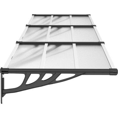 Marquesina para puerta, construcción de policarbonato, resistente a la intemperie, transparente (1/2)