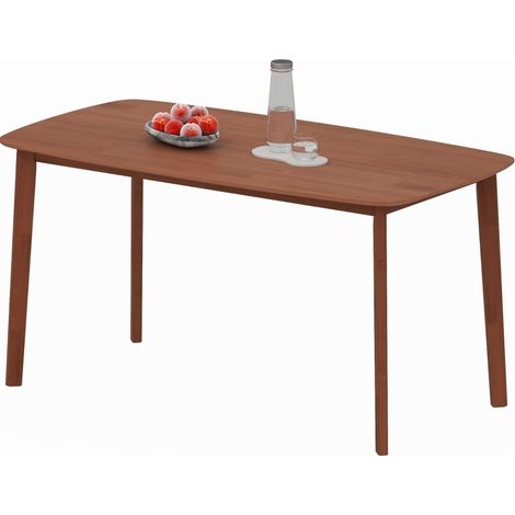 Mesa de comedor estilo rústico de madera 150 x 80 cm marrón (1/4)