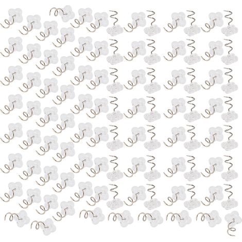 Lot de 100 clous torsadés en acier inoxydable, tête transparente ABS antidérapante, fixation de canapé, spirale à pétales (1/5)