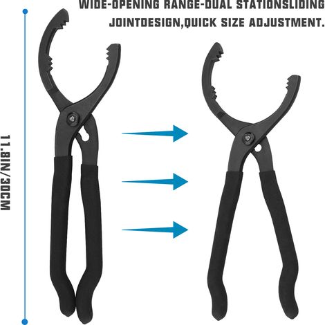 12-inch pliers wrench for removing and installing oil filters in automotive repair and maintenance tools. (1/4)