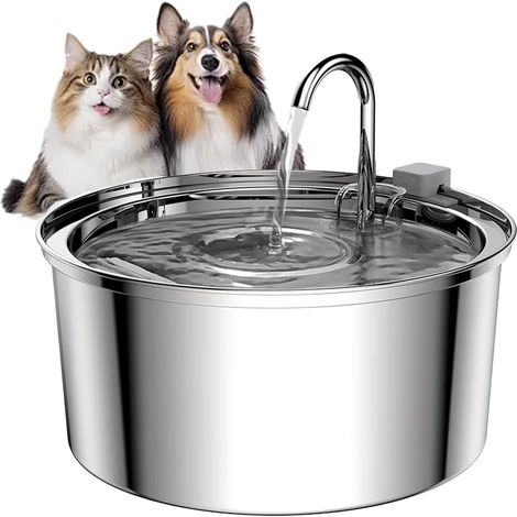 Fontaine à Eau pour Chat 3,2L, Fontaine pour Chat en Acier Inoxydable, avec Pompe améliorée et 1 filtres de Rechange (1/5)