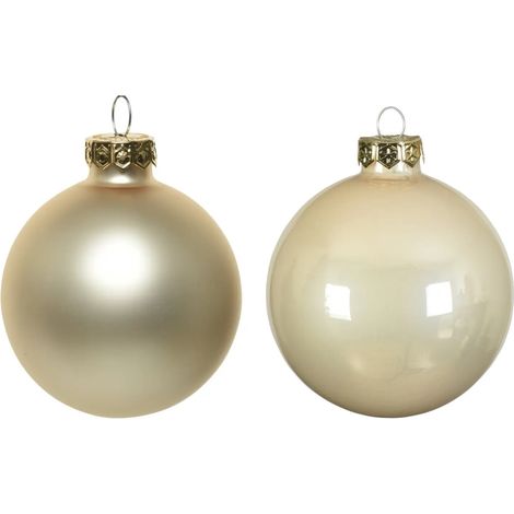 Caja de 16 bolas de Navidad de vidrio perla Ø8 cm (1/3)