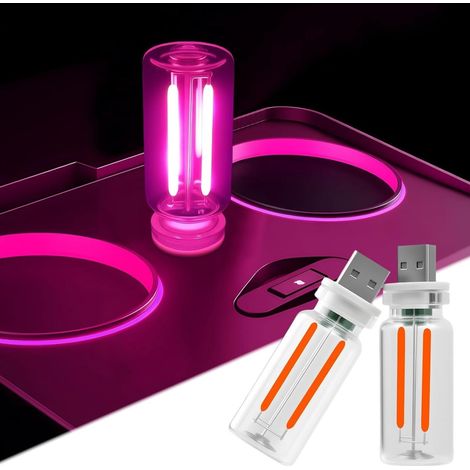 Lot 2 lampes rétro voiture - Rose - Variation - Veilleuse USB (1/5)