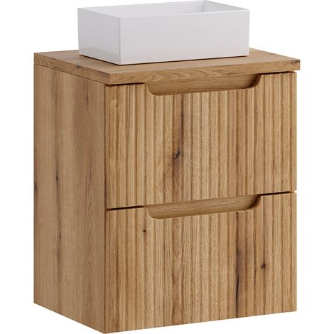 Mobile per lavabo singolo da 50 cm con 2 cassetti Riva Bois (1/5)