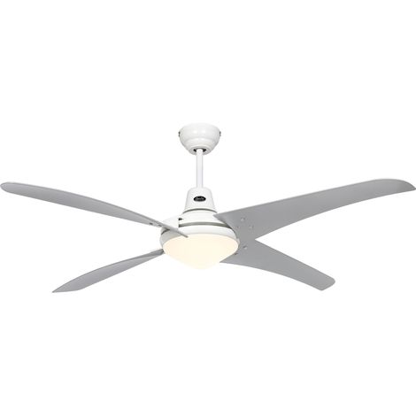 Ceiling Fan Mirage White-Silver with Light & Remote (1/4)