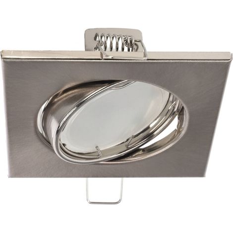 Support de spot encastrable orientable carré VIERA Nickel IP20 acier nickel brillant - EDO Solutions EDO777306 (1/5)