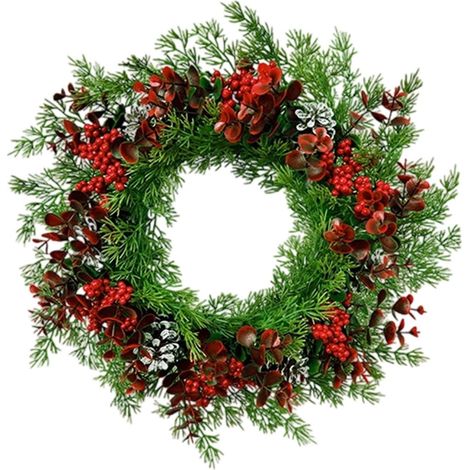 Guirlande De Noël Artificielle - 40 Cm - En Plastique - Pour Porte Mur Fenêtre Intérieur Extérieur - 1 Pièce (1/5)