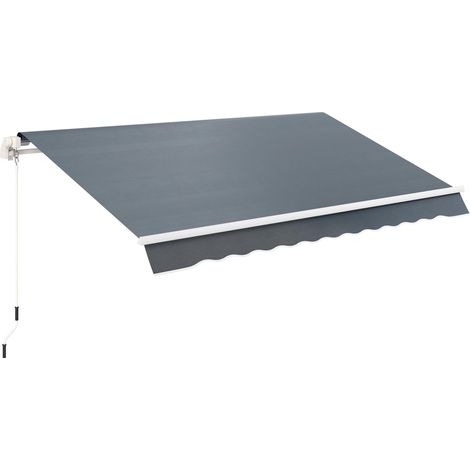 Housse de rechange pour store banne rétractable 3 x 2,5 m en polyester anti-UV 50+, pour jardin, grise