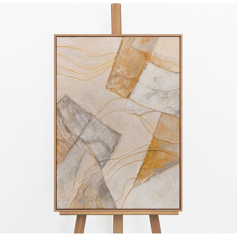 Gemälde Abstrakte Formen Rahmen Eichefarben 70x50 cm (1/5)