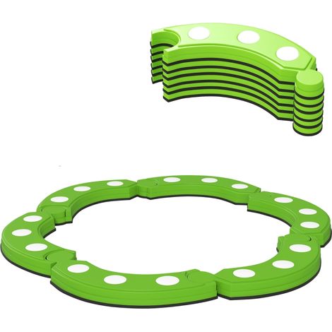 Poutre d'Équilibre Enfant Parcours de Motricité 6 Segments Incurvés Sensoriels Vert Ø101 cm -PANGIVO (1/5)
