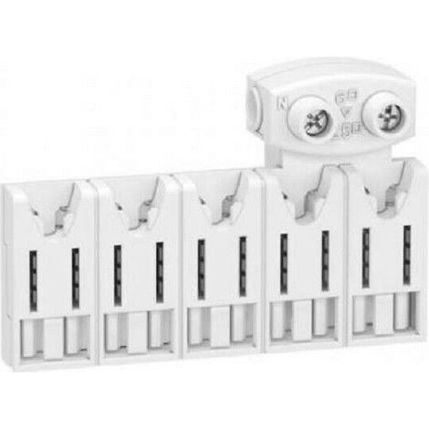 Schneider Electric – Répartiteur pour tableau électrique 5 modules 63A – Connecteur à vis pour disjoncteur embrochable – R9EXHC05