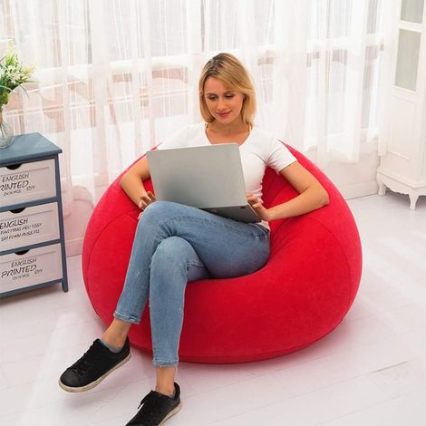 Pouf chaise pliable flocage canapé gonflable salon extérieur Ultra doux paresseux canapé canapé pouf chaise (1/2)