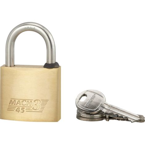 Cadenas à clé Mach 3 UNIKEY (achetez-en plusieurs, ouvrez avec la même clé), 45mm, anse inox, 2 clés - THIRARD (1/5)